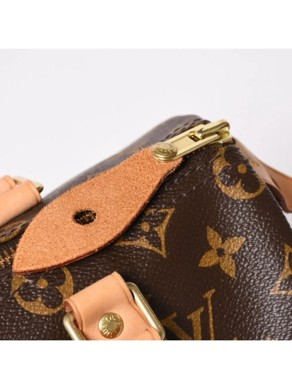 Louis Vuitton Speedy 25 Handbag Monogram Leather Brown Gold